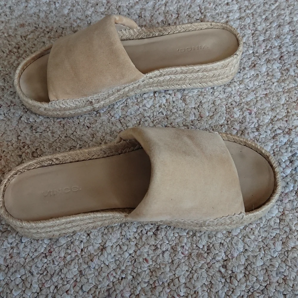 Vince Jesse suede slip-on platform sandals size 7
